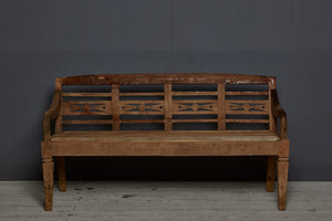Classic Dutch Colonial Teak Bench from Java