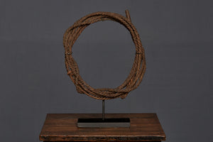 Mounted Rattan Lariat on a Stand