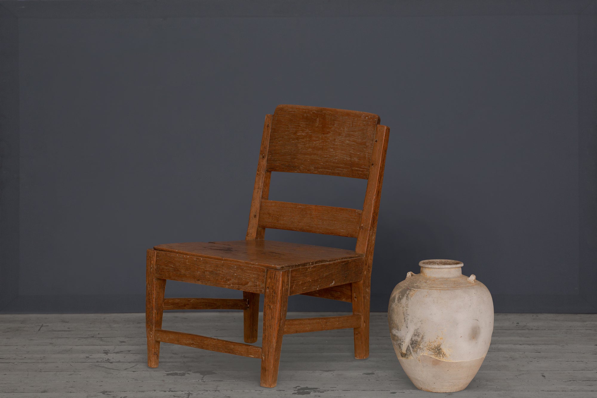 Simple Teak Dutch Colonial Lounge Chair