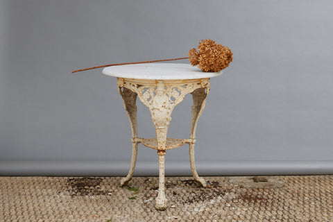 19th Century English Pub Table with Marble Top