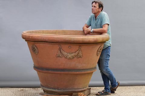 Monumental Impruneta Terra Cotta Italian Pot from the Late 19th Century