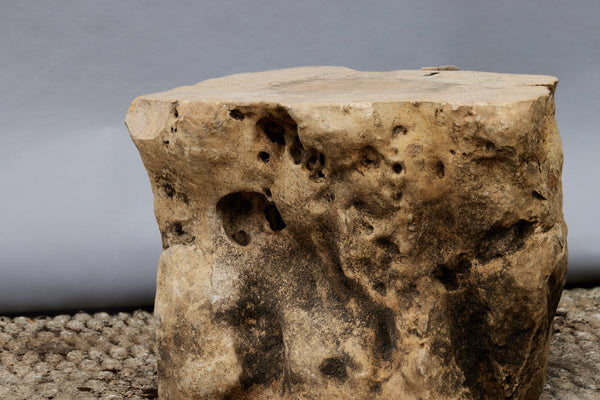 Natural Limestone Stool or Side Table from East Bali