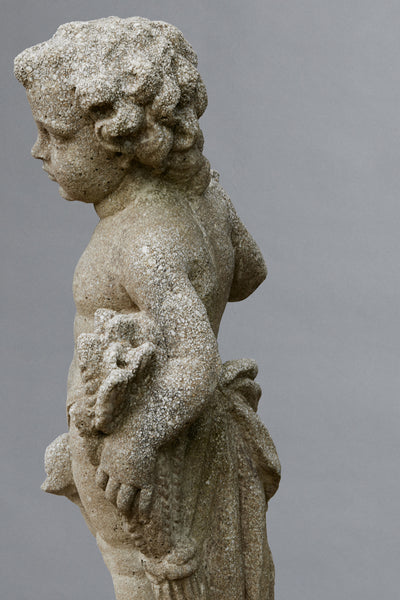 French Cast Stone Garden Figure of Autumn