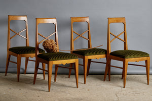 Set of 4 Austrian Deco Fruitwood Chairs