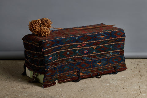 19th Century Basic Cradle used as an Upholstered Bench