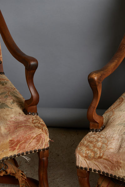 Pair of 18th Century French Beechwood Armchairs
