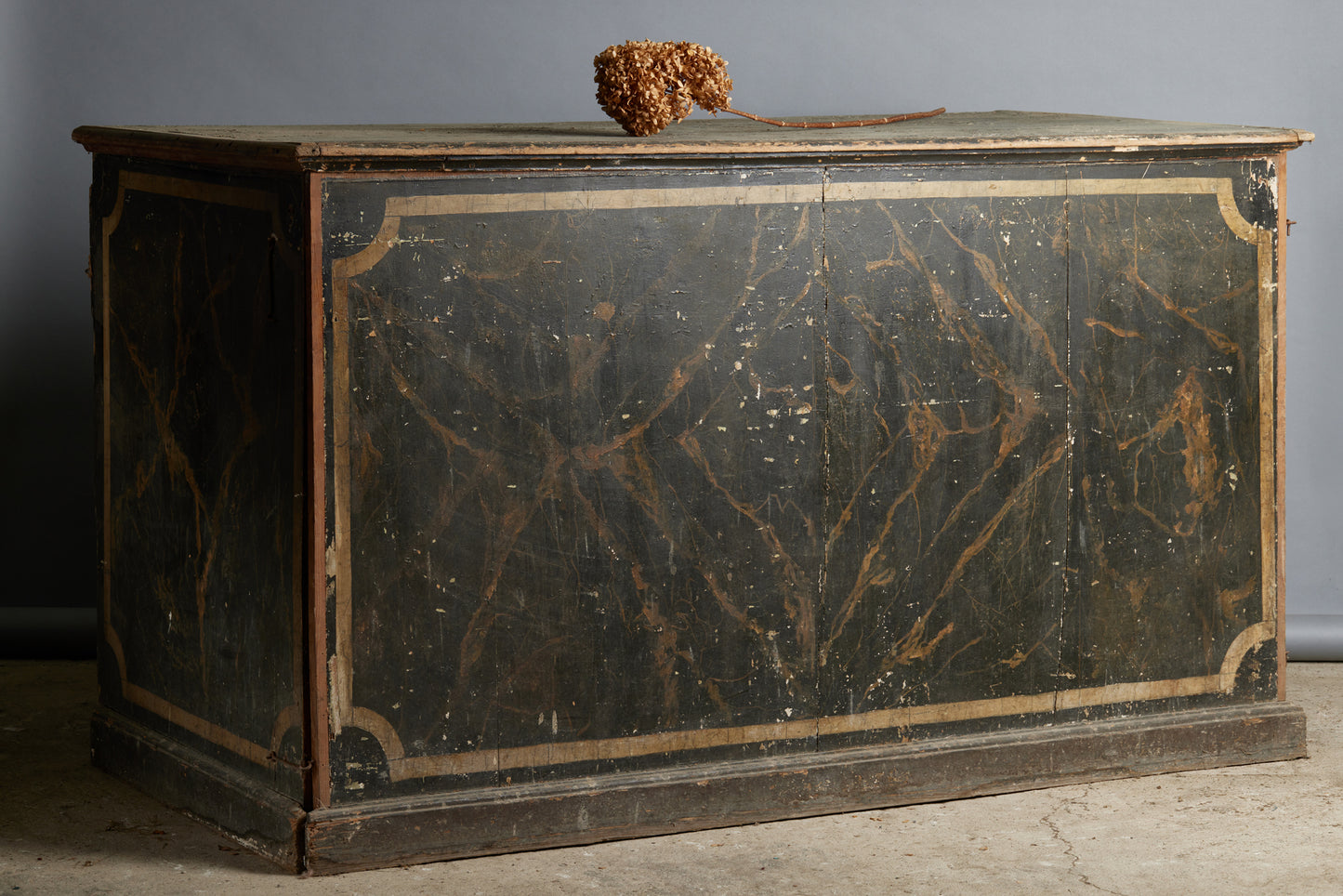 18th Century Italian Marbleized Hall Chest