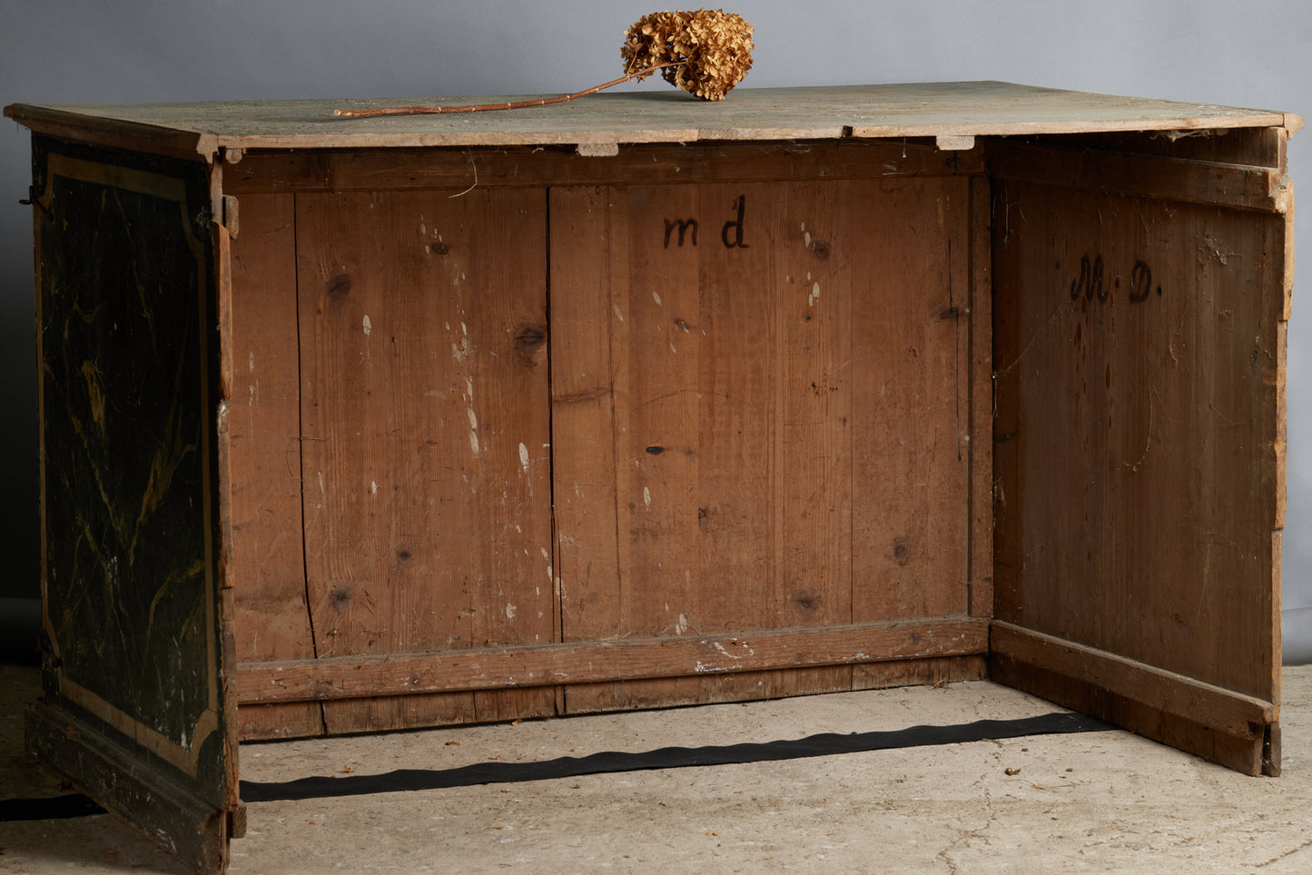 18th Century Italian Marbleized Hall Chest