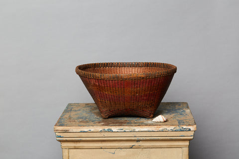Lombok Basket with a Wavy Red Band