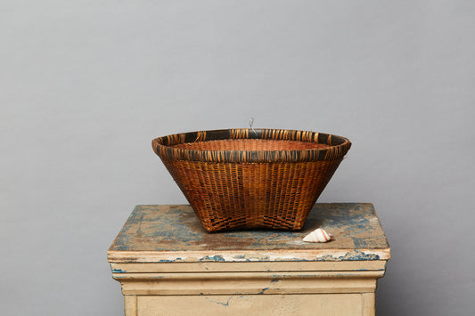 Woven Lombok Basket with Wide Black Bands