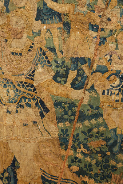 17th Century Framed Flemish Tapestry Fragment