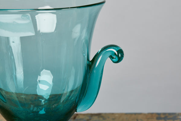 Blown Green Glass Urn Shaped Vase