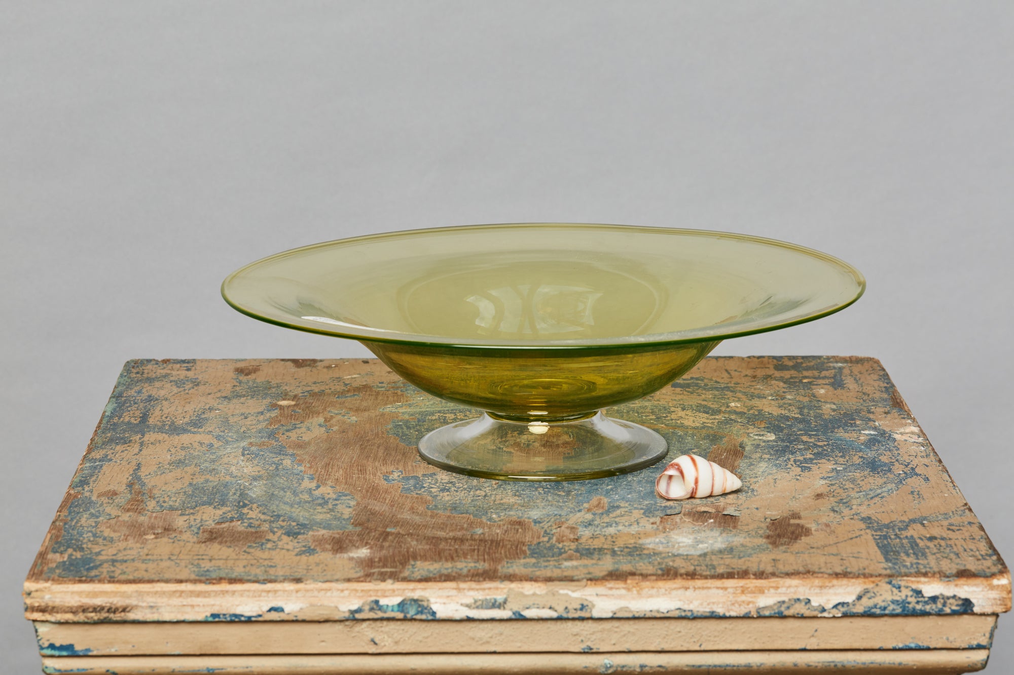 Pale Yellow Blown Footed Tazza