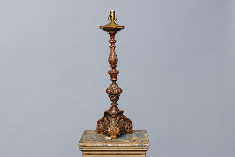 Tall French 17th/18th Century Candlestick Made into a Lamp