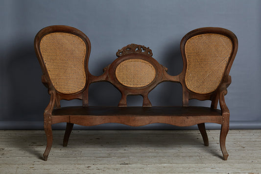 Teak & Rattan Dutch Colonial Settee