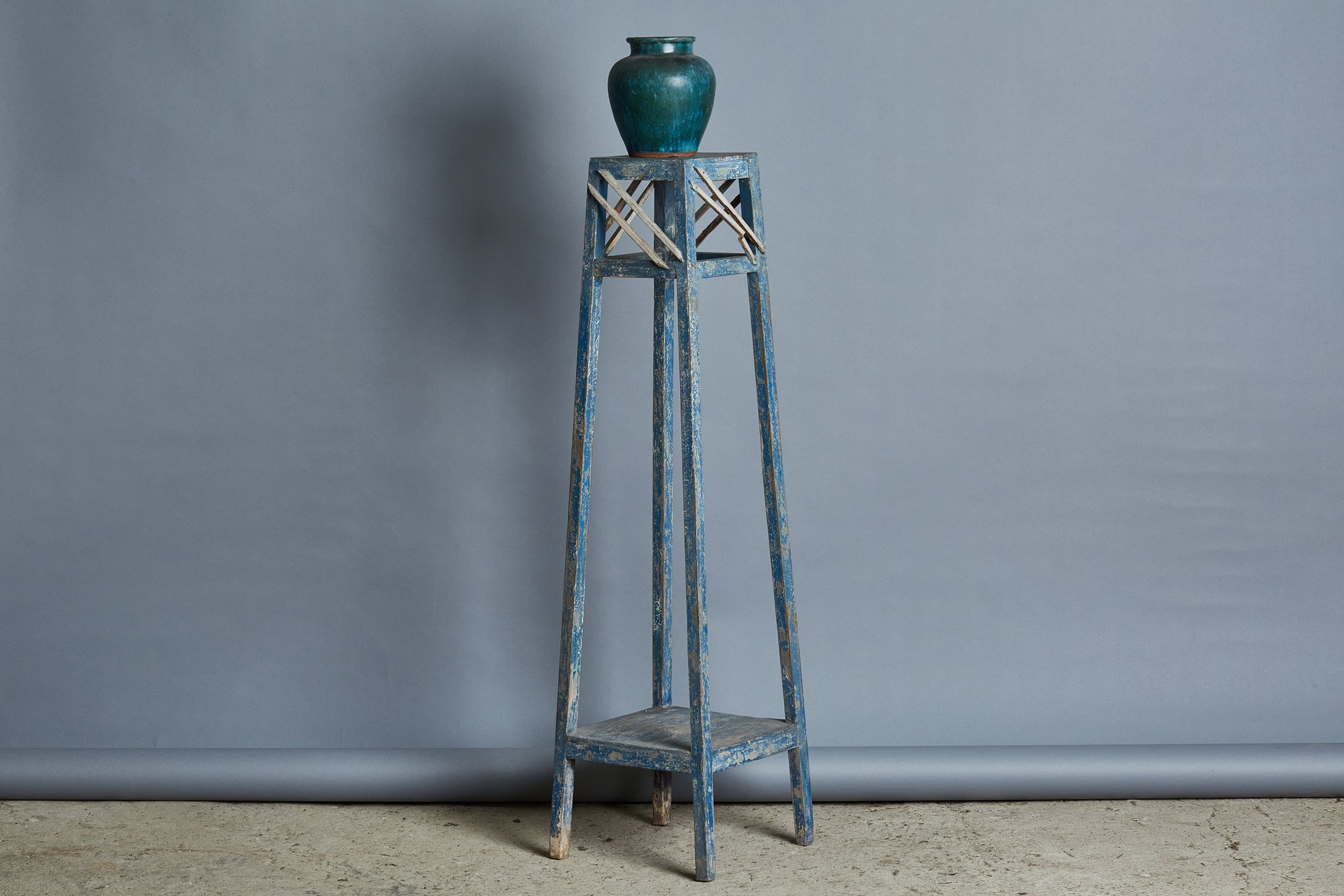 Blue Indonesian Deco Plant Stand