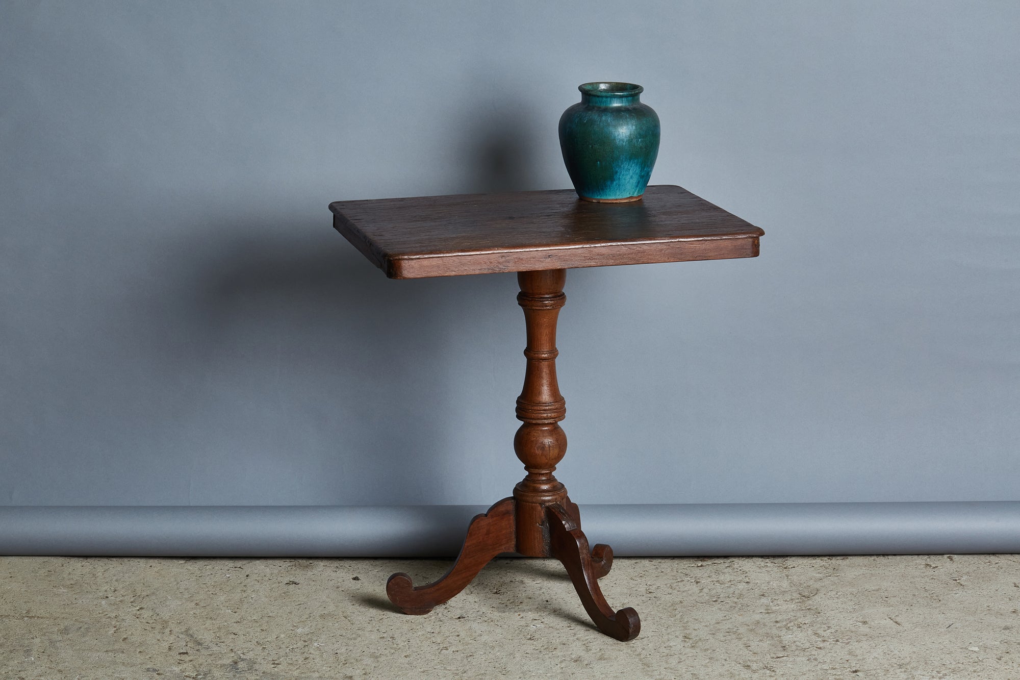 19th Century Natural Teak Candle Stand