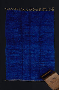 Indigo Blue Medium Sized Chichaoua Carpet ................... (6' 4'' x 10')