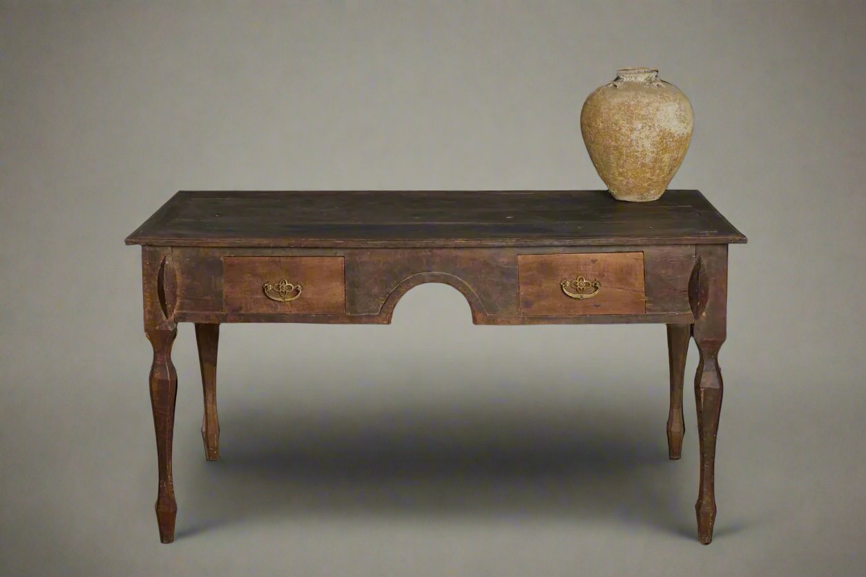 19th Century Dutch Colonial Teak Planters Desk from Java