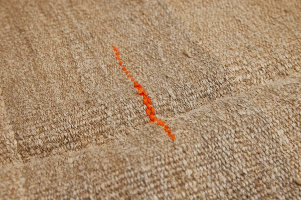Large Broadly Woven Variegated Stripe Hemp Carpet with Random Stripe in Orange................. (6' 8'' x 12' 8'')