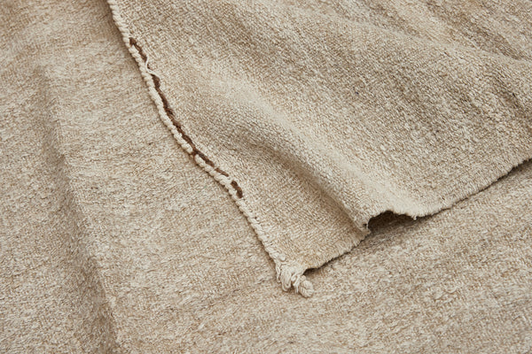 Large Broadly Woven All Natural Hemp Carpet with Nice Fringe................ (5' 5'' x 12' 8'')