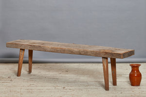 Thick Topped Teak Flat Bench From Sumatra