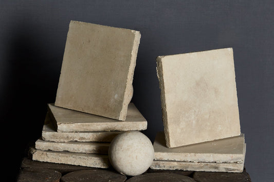 Spanish 19th Century Cream-Colored Encaustic Tiles