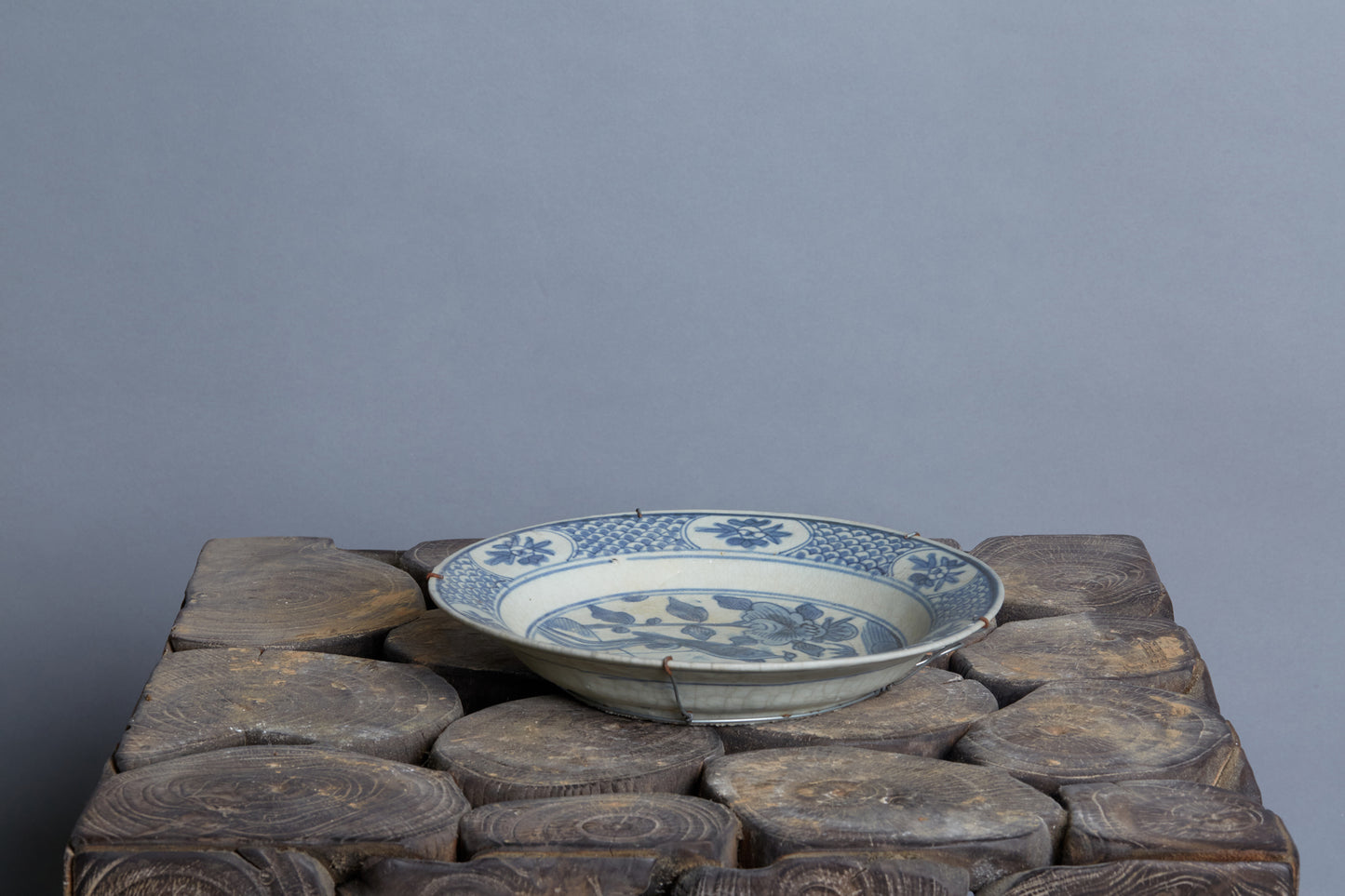 Ming Swatow Blue & White Shipwreck Plate ca 1540