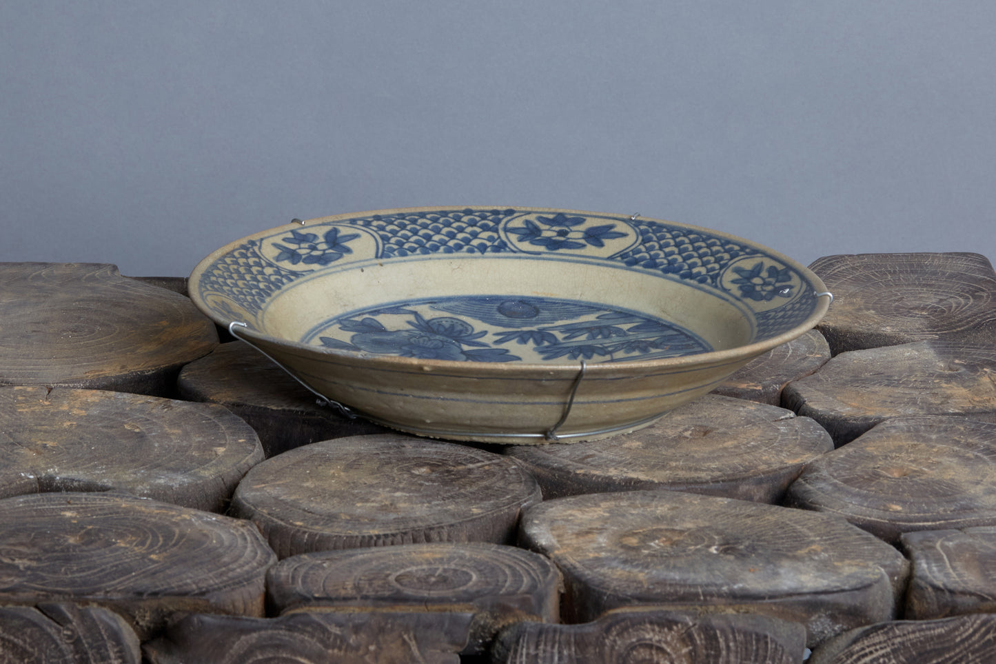 Ming Swatow Blue & White Shipwreck Plate ca 1540