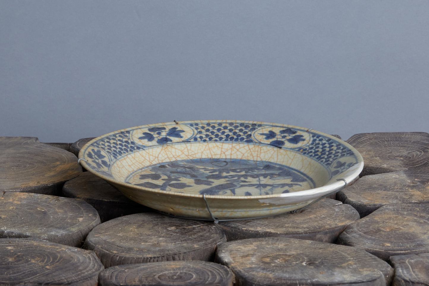 Ming Swatow Blue & White Shipwreck Plate ca 1540