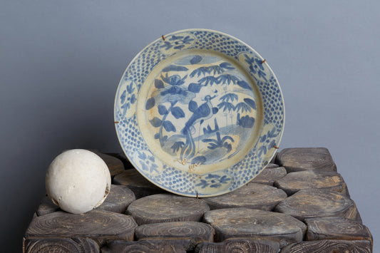Ming Swatow Blue & White Shipwreck Plate ca 1540