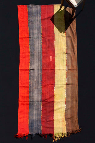 Red, Denim, Green, Brown And Orange Perde (5' x 10' 8")