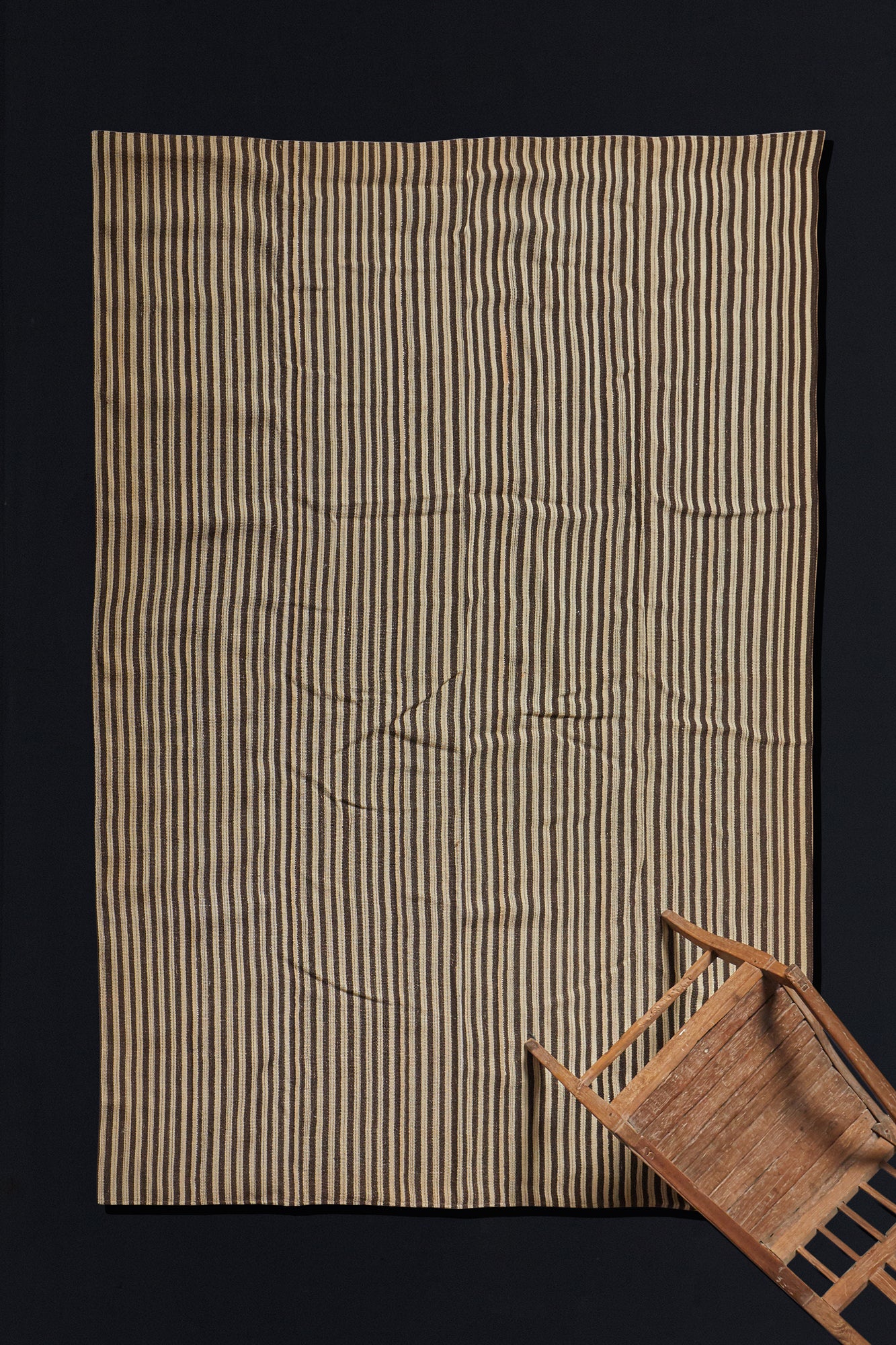 Goat Hair and Wool Striped Anatolian Carpet  (7' 4'' x 8' 7'')