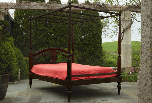 19th Century Teak Dutch Colonial Queen Sized Bed Signed Kauzel