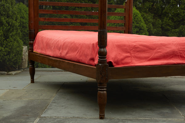 19th Century Dutch Colonial Teak Canopy Queen Sized Bed From Jakarta