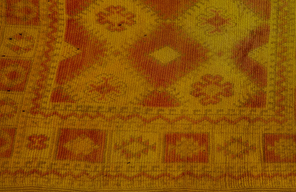 Saffron Colored High Atlas Old Berber Carpet .......... (4' 6'' x 10' 10'')