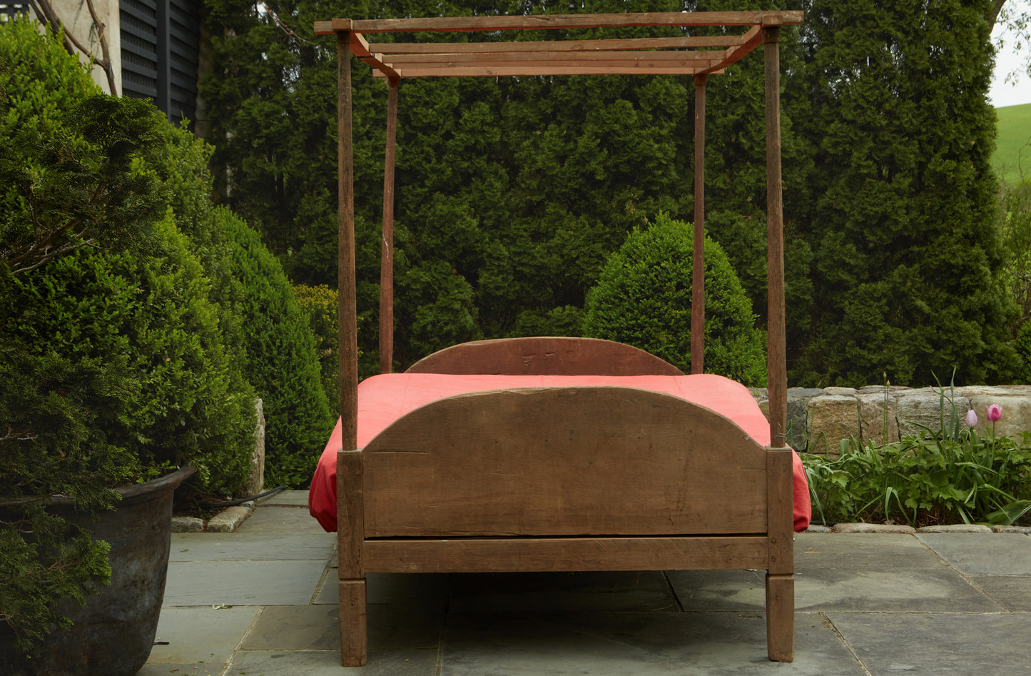 Early Teak Dutch Colonial Full Sized Canopy Bed