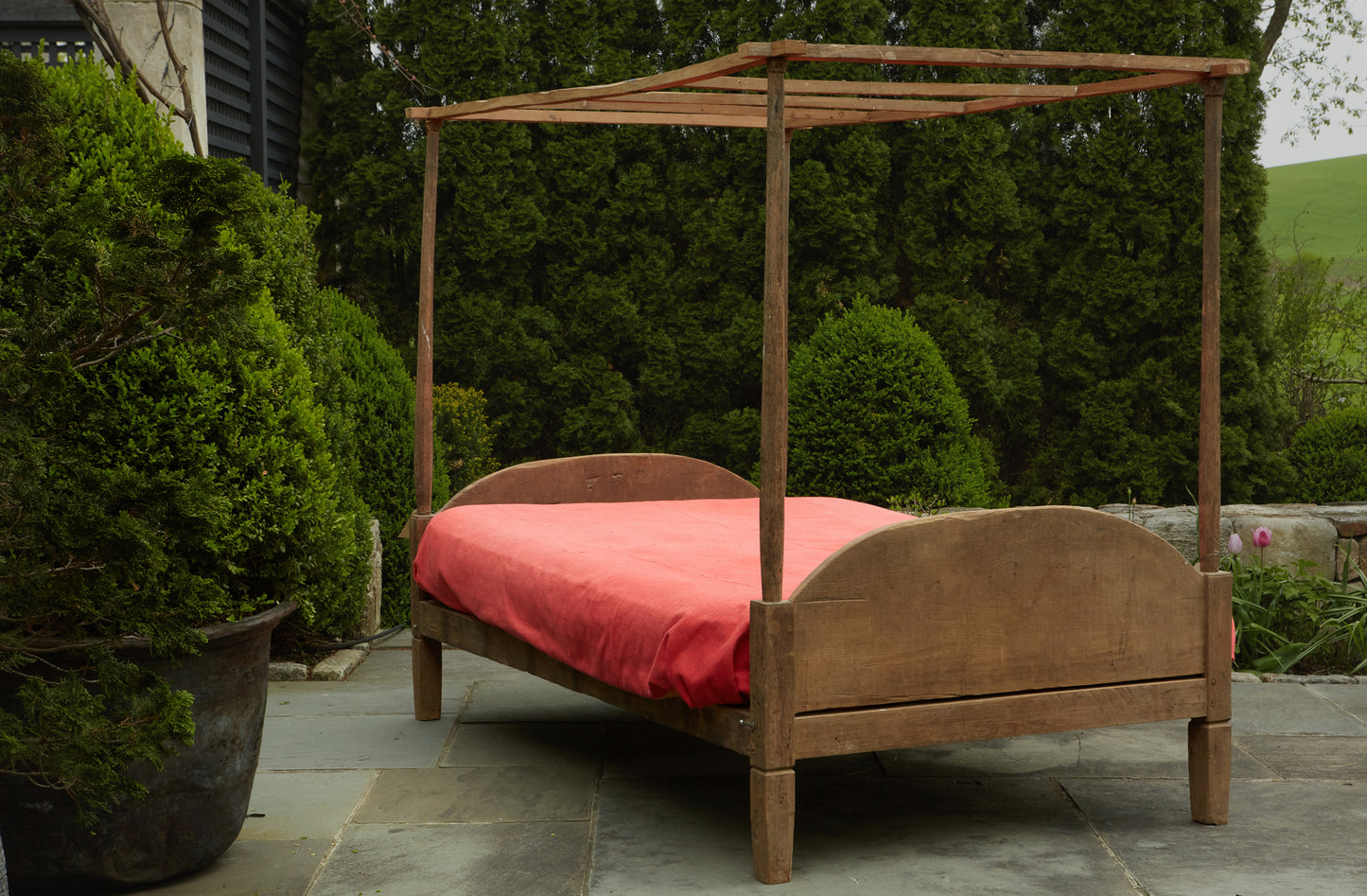 Early Teak Dutch Colonial Full Sized Canopy Bed