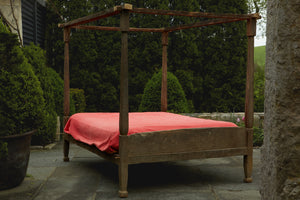 Simple Teak Dutch Colonial Canopy Bed from Java
