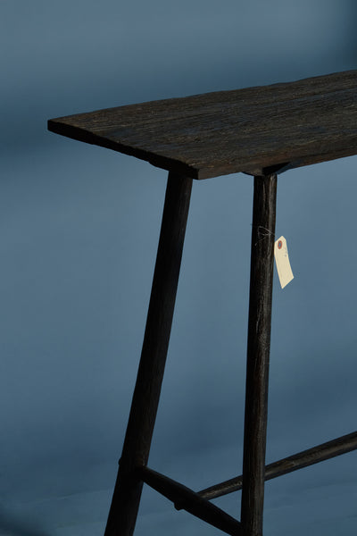 Ebonized Ulin Wood Splayed Legged Console Table
