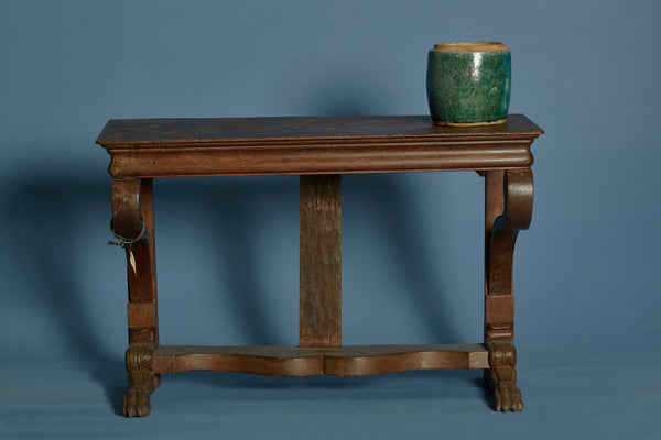 Dutch Colonial Empire Console Table with Lion Pawed Feet