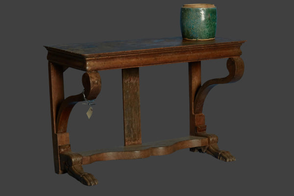 Dutch Colonial Empire Console Table with Lion Pawed Feet