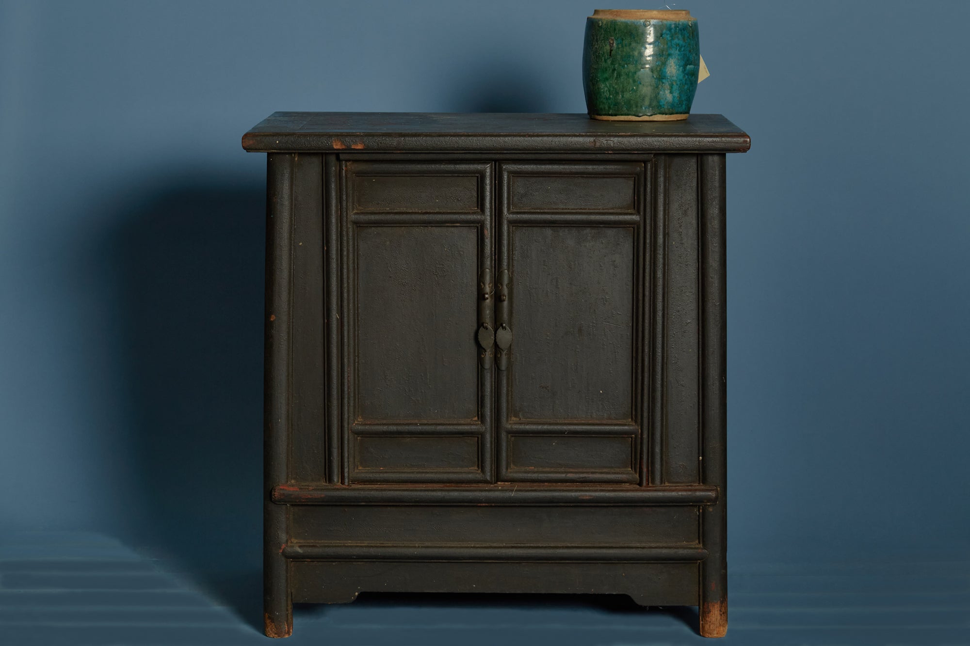 18th Century Chinese Black Lacquer Cabinet with Original Surface