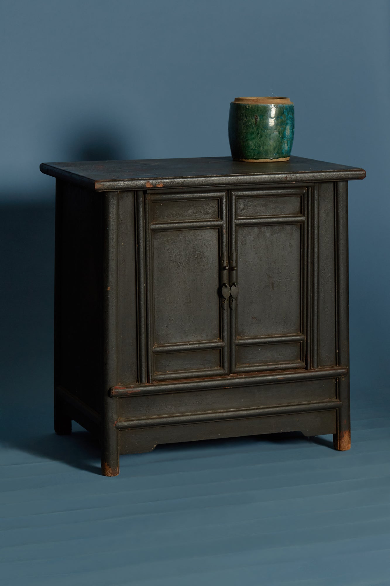 18th Century Chinese Black Lacquer Cabinet with Original Surface