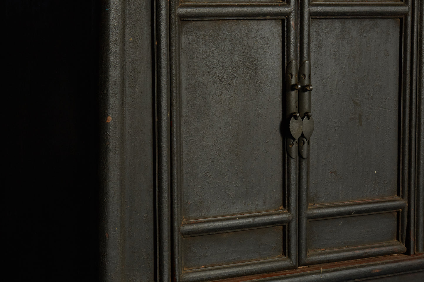 18th Century Chinese Black Lacquer Cabinet with Original Surface