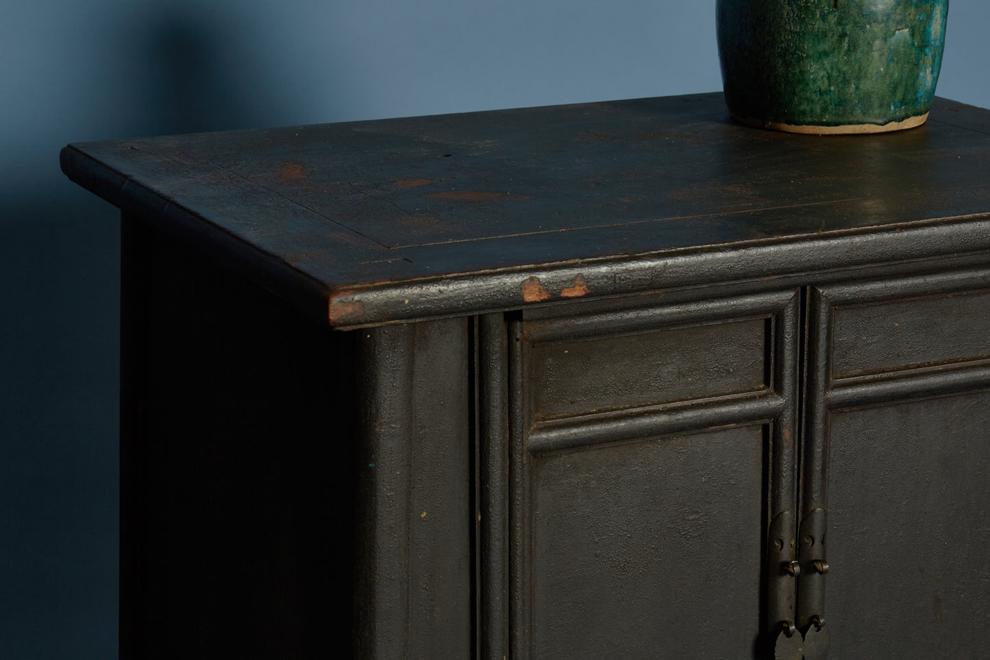 18th Century Chinese Black Lacquer Cabinet with Original Surface