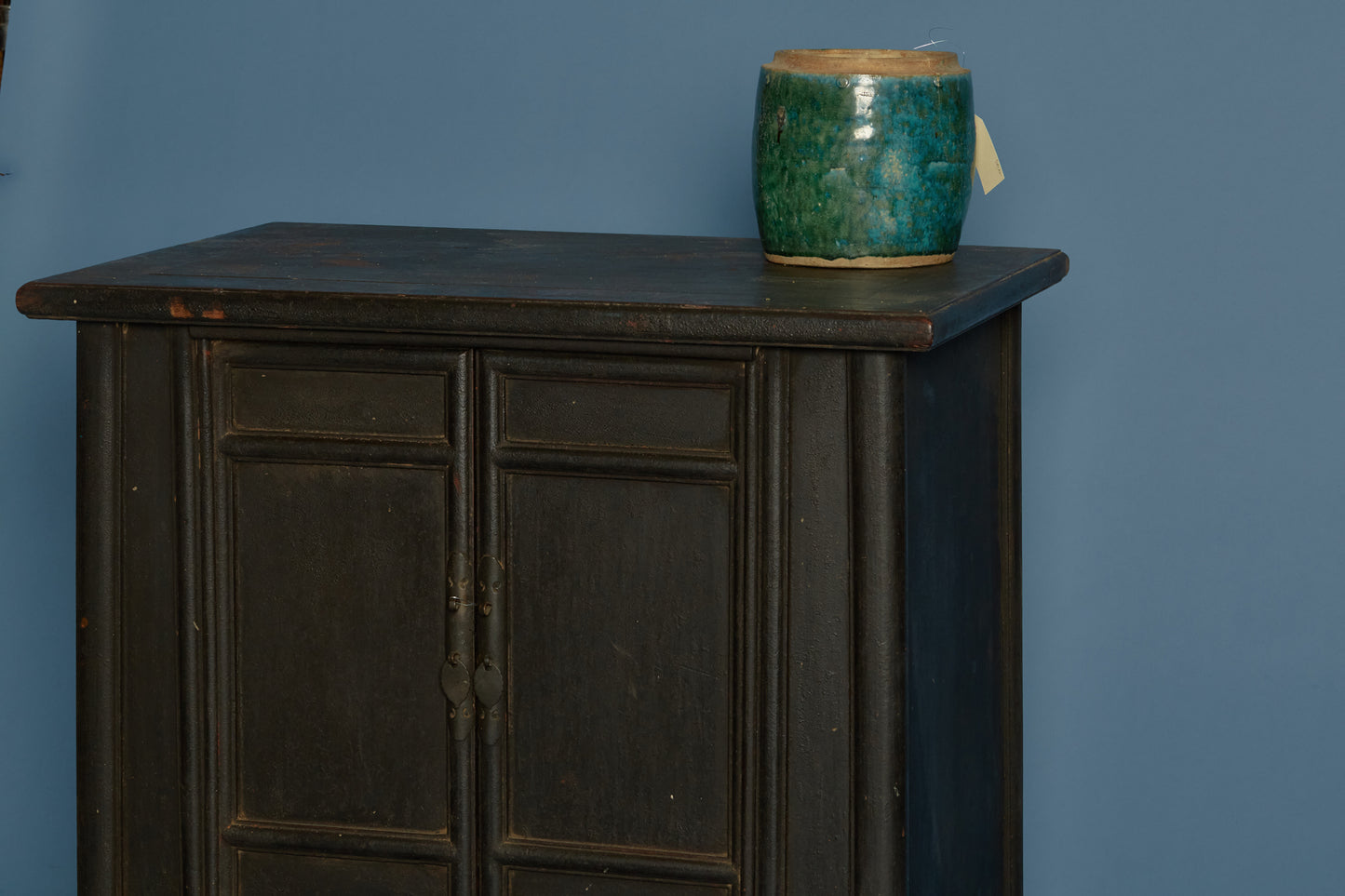 18th Century Chinese Black Lacquer Cabinet with Original Surface