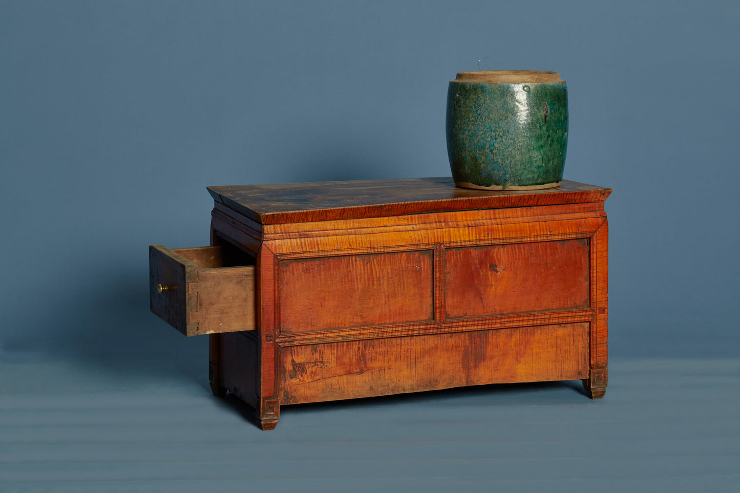 18th Century Tibetan Scholars Table in Tigered Wood