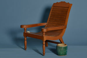 Teak Slat Seat Dutch Colonial Plantation Chair