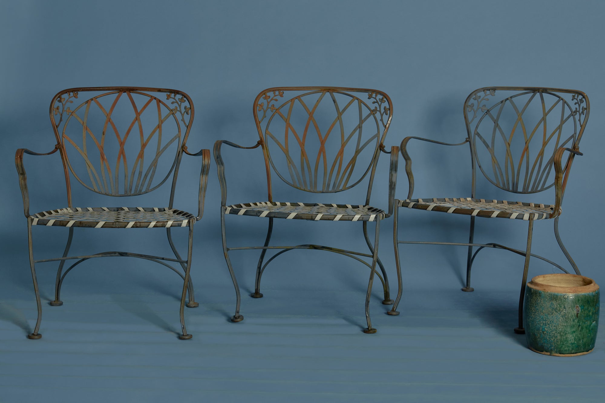 Set of 4 Wrought Iron Garden Chairs